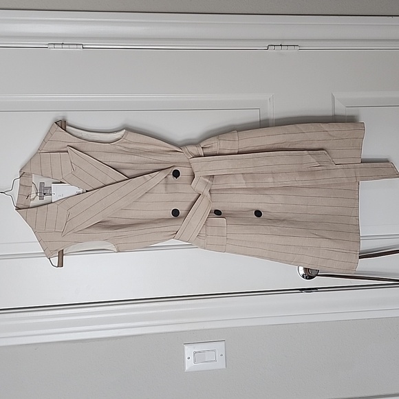 H&M Dresses & Skirts - H&M Blazer Dress, Cream, Black Striped, XS, NWT